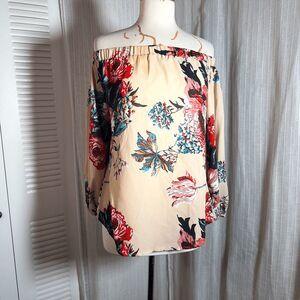 Boutique Blouse Size S Rustic Off Shoulder Indie Sleaze Top